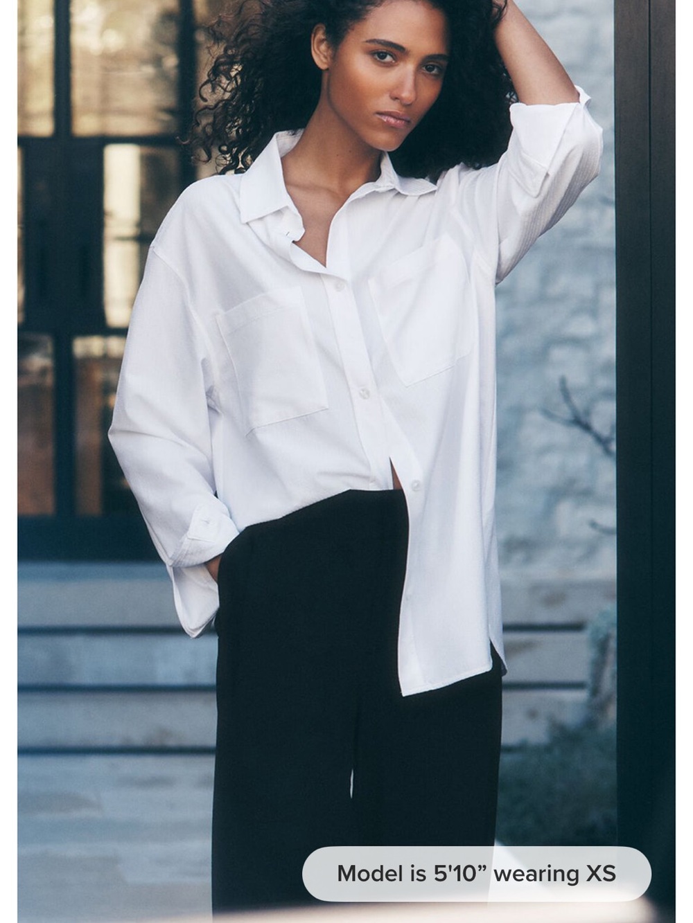 ALO Yoga White Oversized Button-Down Shirt